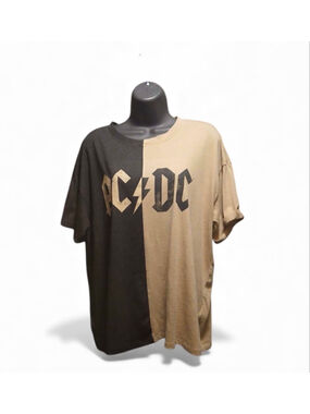 AC/DC Unisex Large Oversized Color Block Graphic T-Shirt Band Tee (JC243)